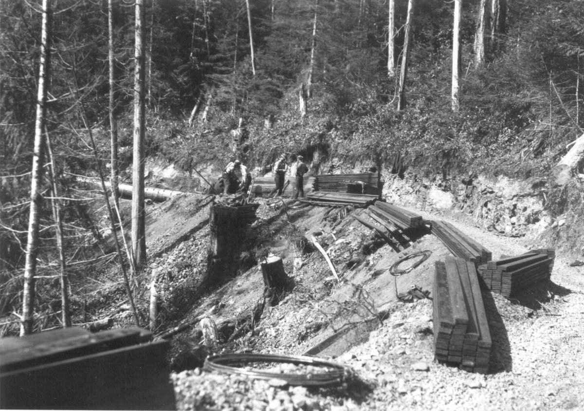 historical image of pipeline being constructed